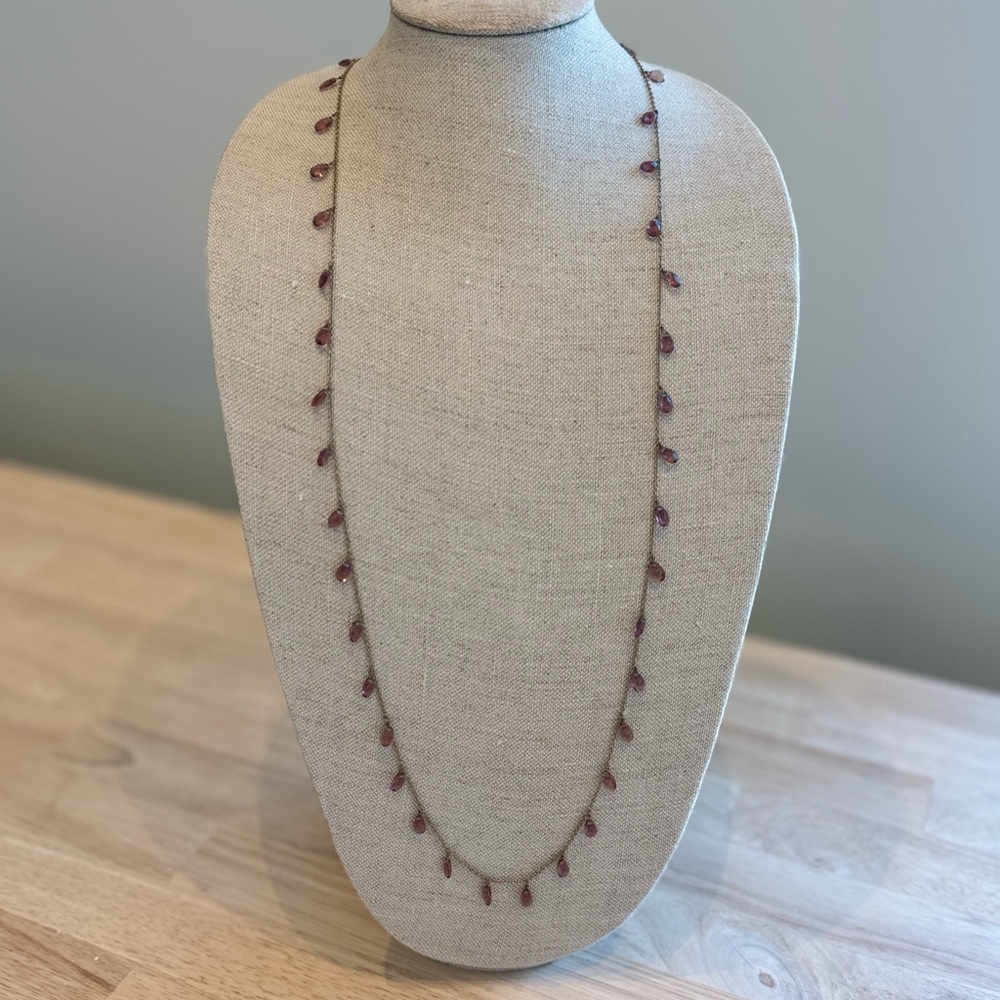 NWT Ralph Lauren Delicate Amethyst Briolette Drop Necklace